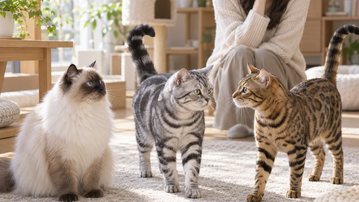 複数の猫種を見比べながら猫との暮らしを考える人